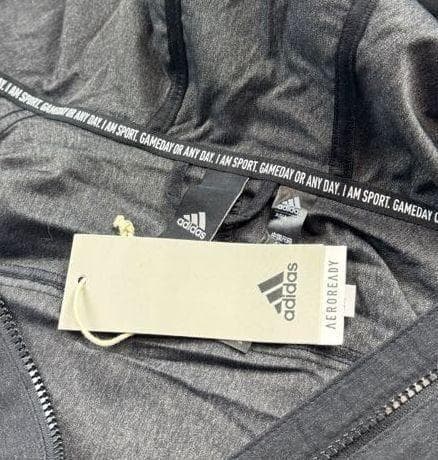 E新品 XLアディダス adidasデニム風 ウーブン セットアップ 上下 黒