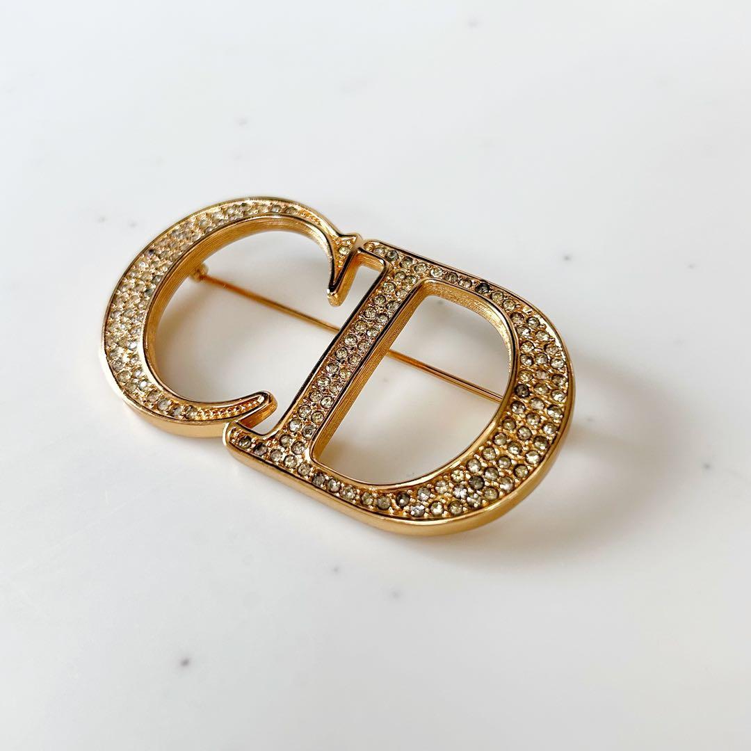 【希少•美品】DIOR CDロゴ ブローチ ヴィンテージ ゴールド クリスタル