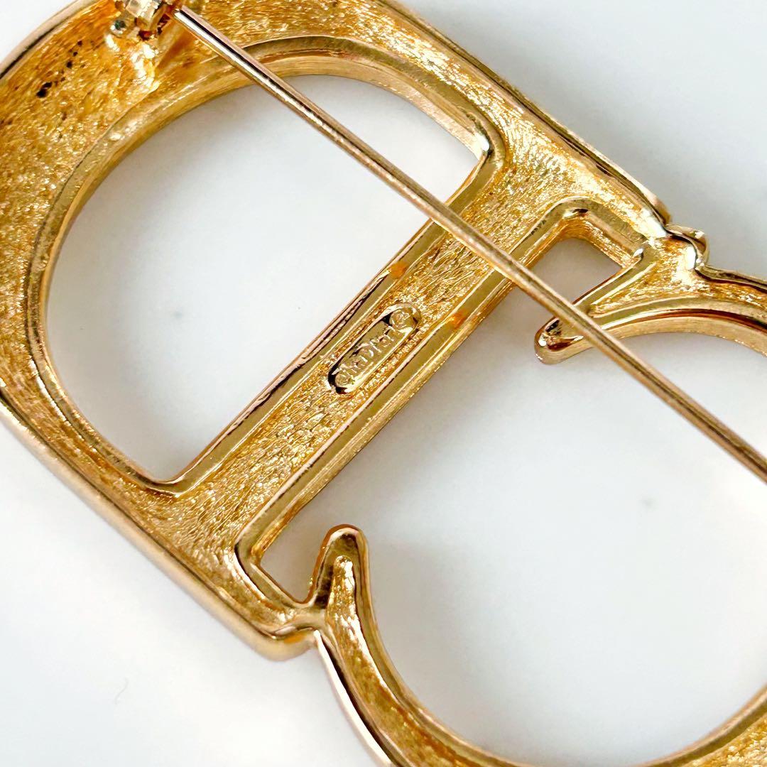 【希少•美品】DIOR CDロゴ ブローチ ヴィンテージ ゴールド クリスタル