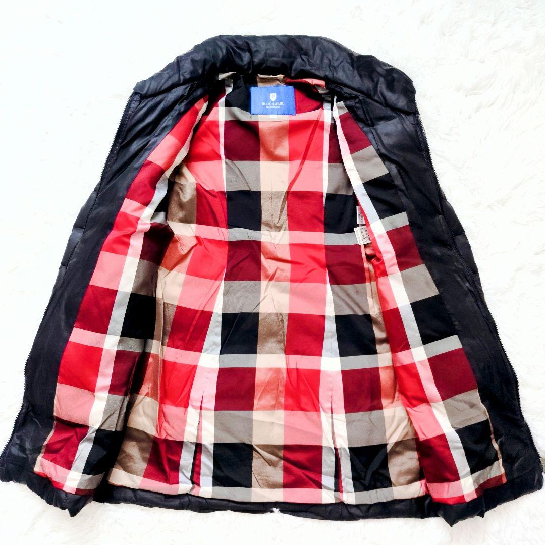 ブルーレーベルクレストブリッジ ダウンコート 赤チェック Aライン