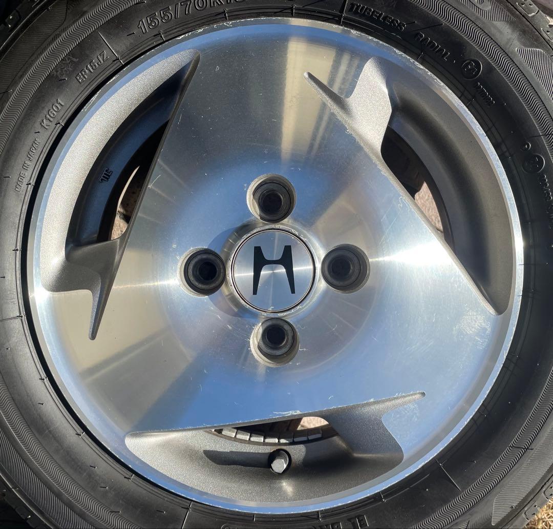 ヤ*ん様 ★ HONDAホンダバモス純正アルミホイールブリヂストンエコピアセット