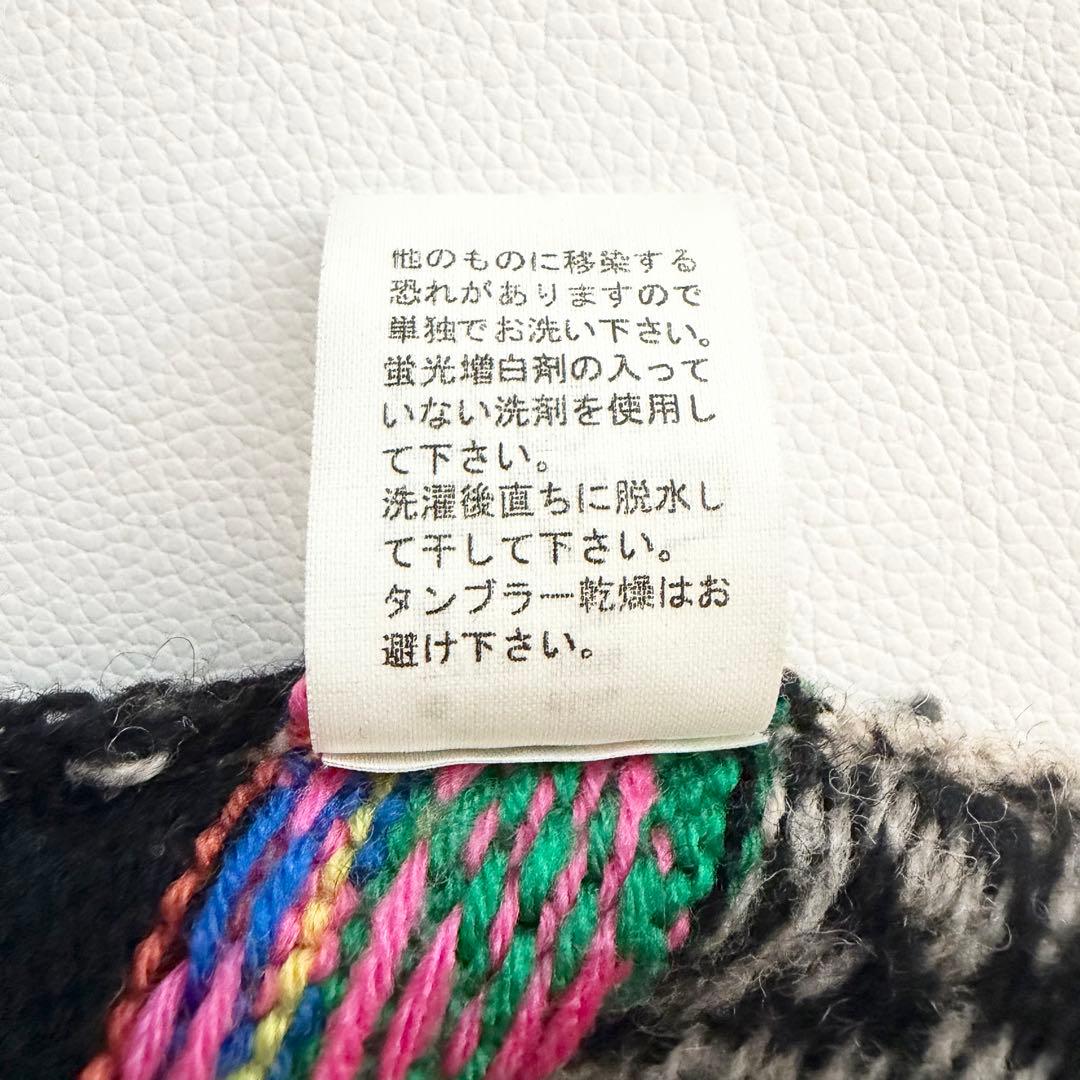 【キャピタル】フード 総柄ニットトップス ウール混 ネイティブ ヴィンテージ