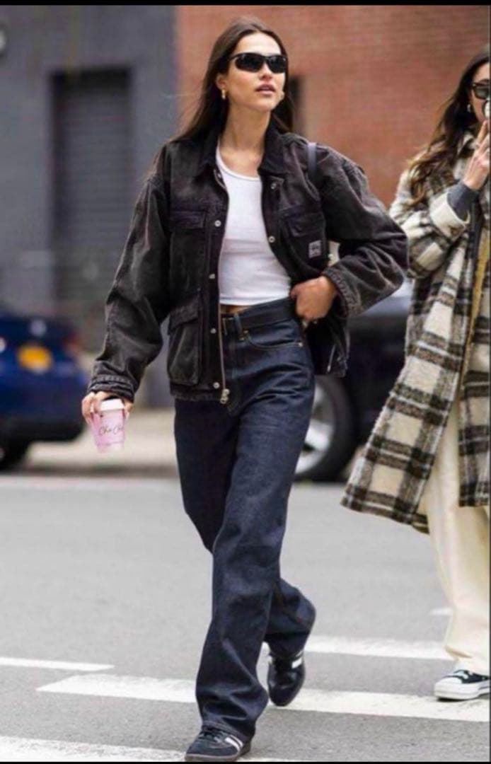 stussy washed canvas shop jacket 黒 ブラック