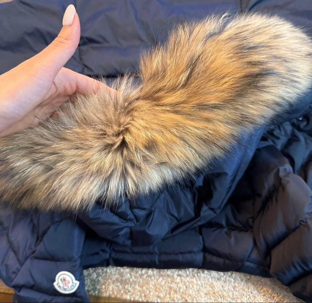 MONCLER ネイビー ダウンジャケット ファー付き