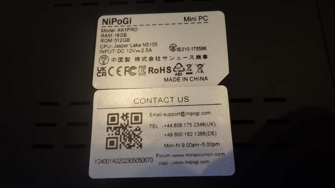 NiPoGi ミニPC AK1PRO Windows11 16GB+512GB