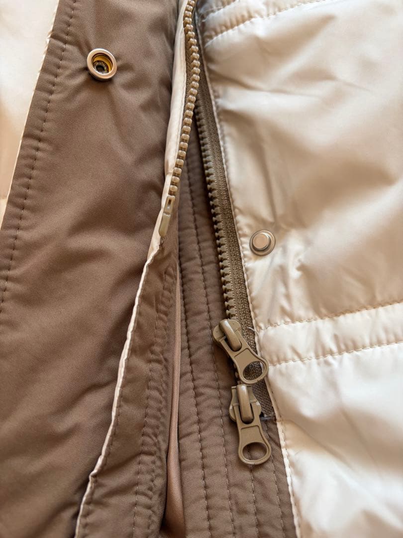 ファー付きロングダウンジャケット ホワイト