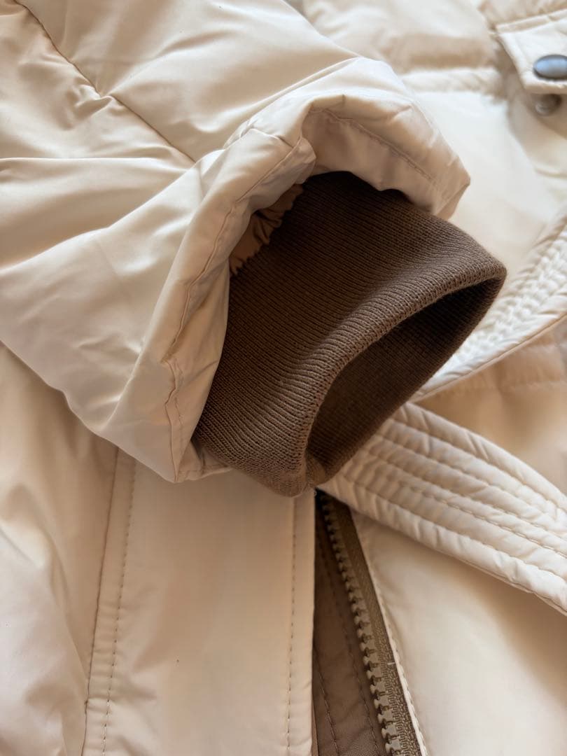 ファー付きロングダウンジャケット ホワイト