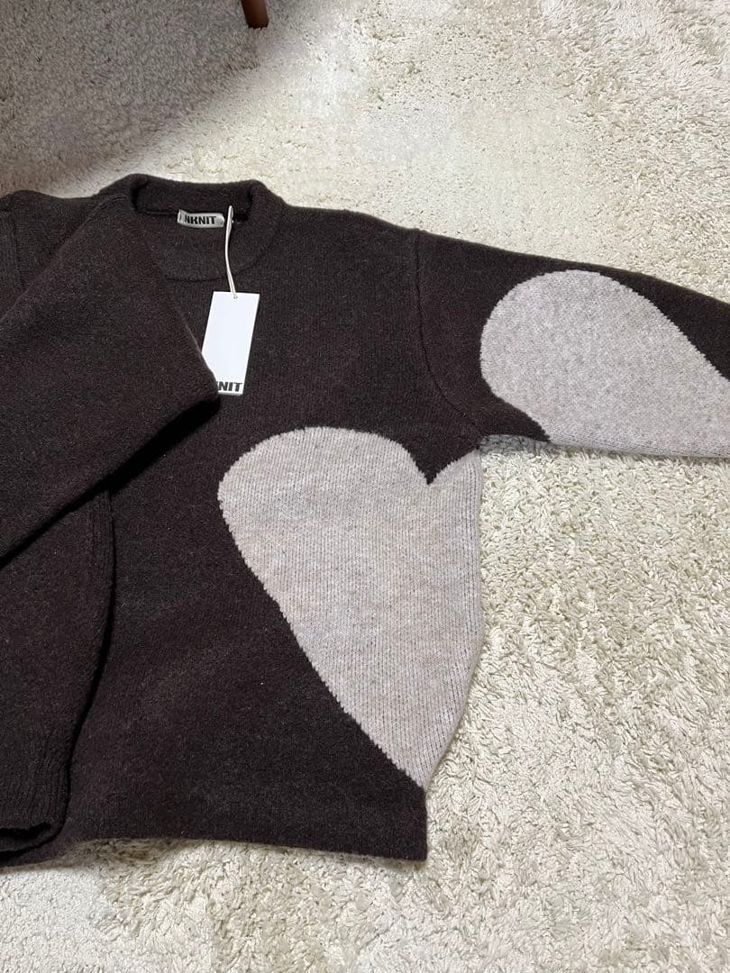 NKNIT ブラウン ハートニット