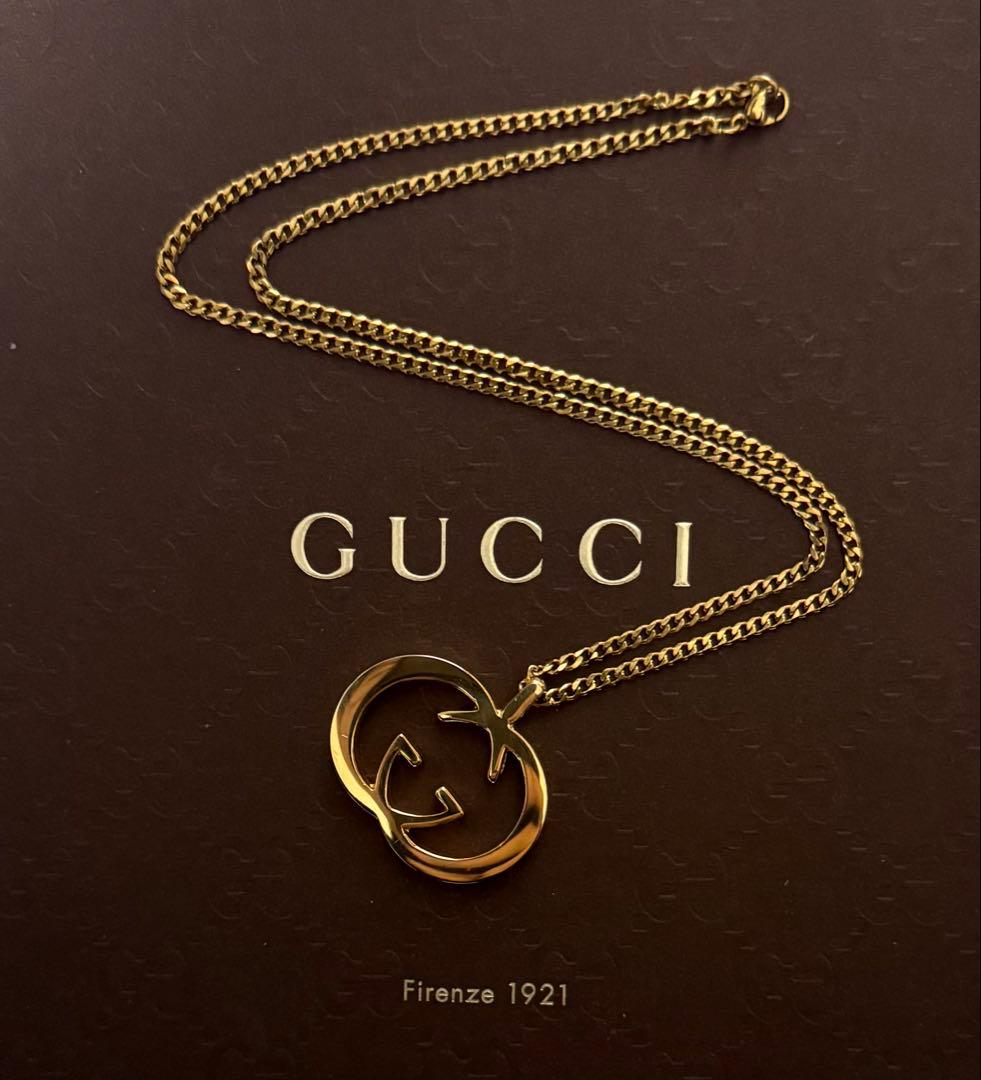 極美品✨ GUCCIグッチインターロッキングG チャーム&ネックレス 付属品込み