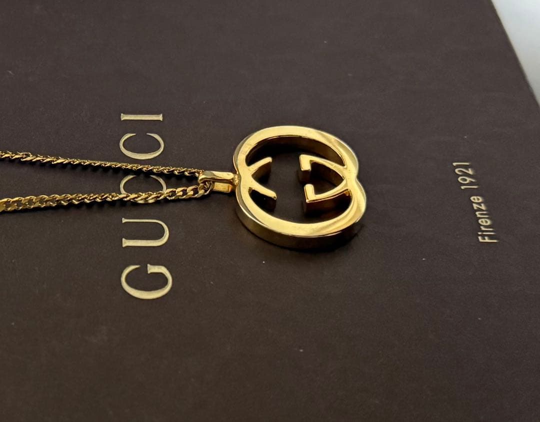 極美品✨ GUCCIグッチインターロッキングG チャーム&ネックレス 付属品込み