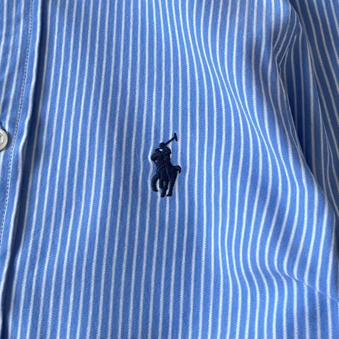 美品＊ポロラルフローレン KNIT DRESS SHIRT ロゴ刺繍 M
