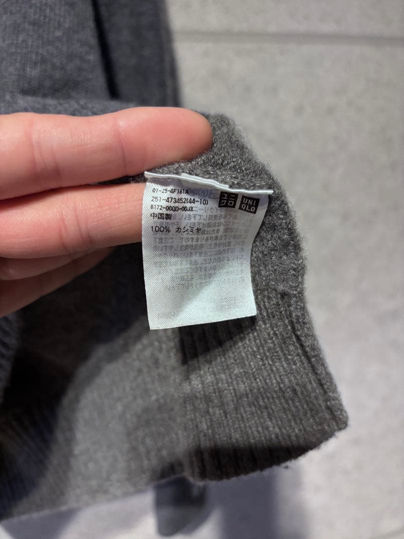UNIQL ANYA HINDMARCHカシミヤ100 ニット　グレー XL