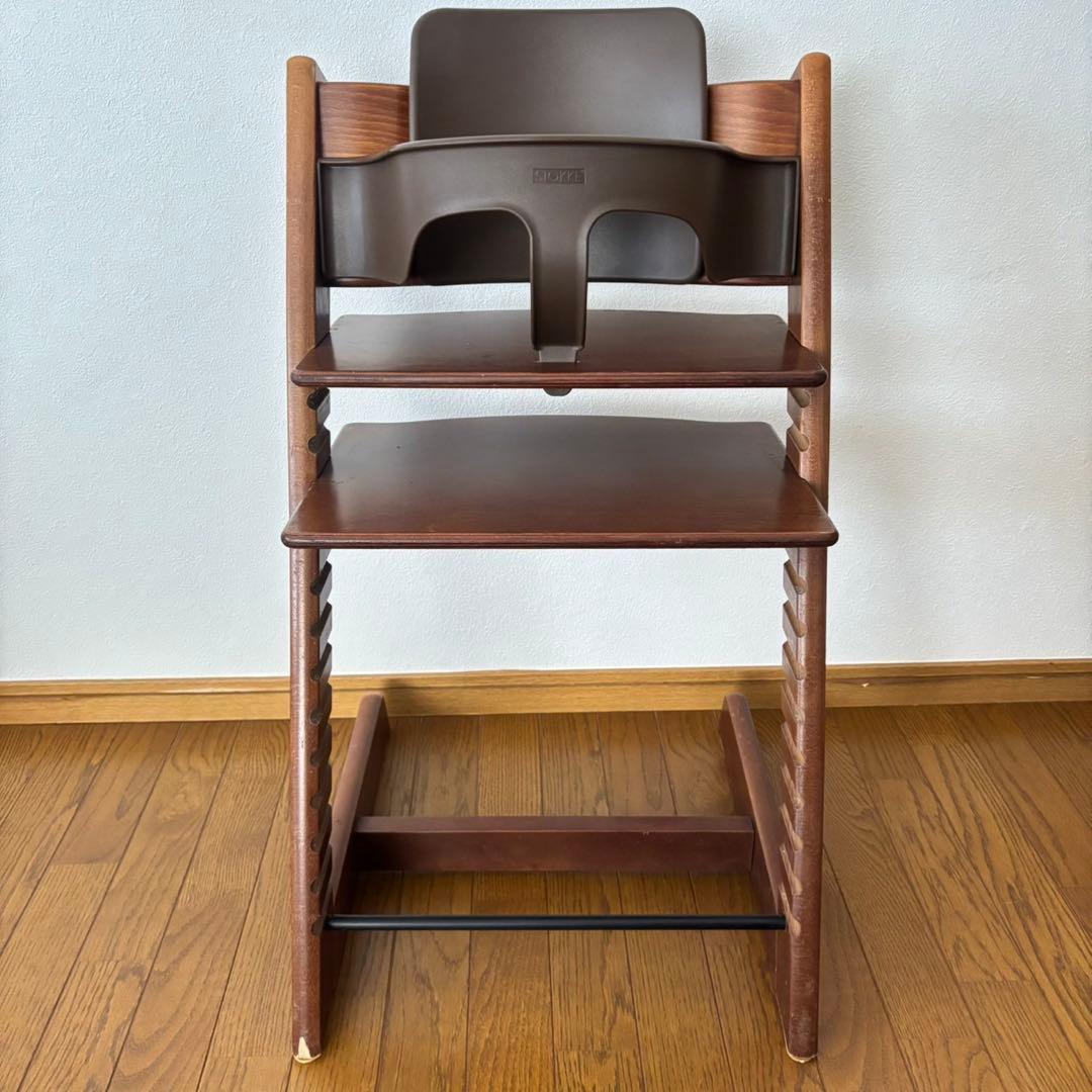 ストッケ　トリップ トラップ　ベビーチェア+ベビーセット　ウォールナットブラウン