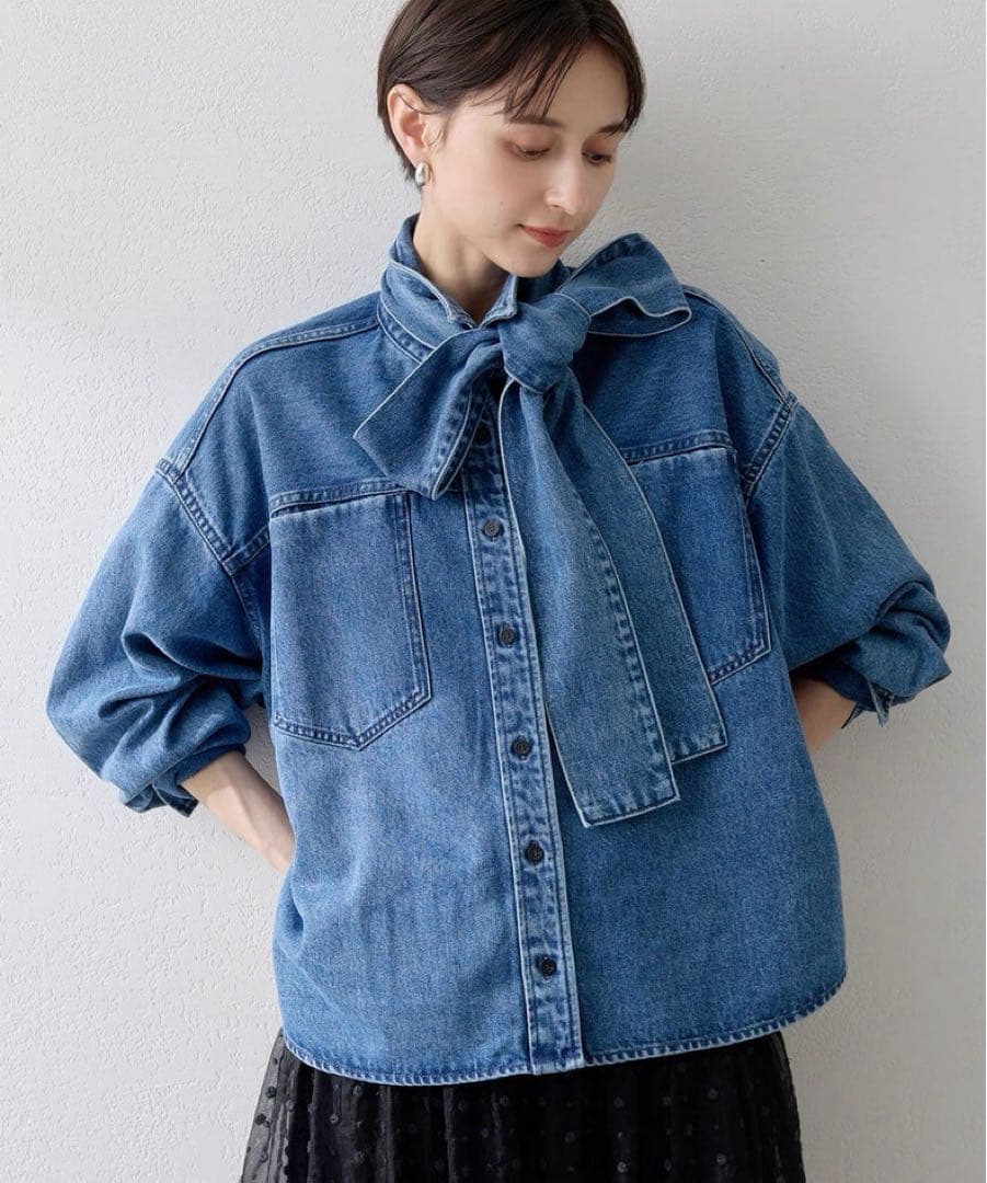 Whim Gazette デニムボウタイシャツ