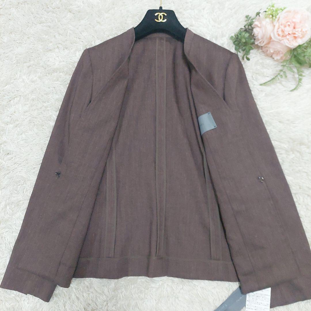 新品タグ付き BOSCH ボッシュ リネン ノーカラー パンツスーツ