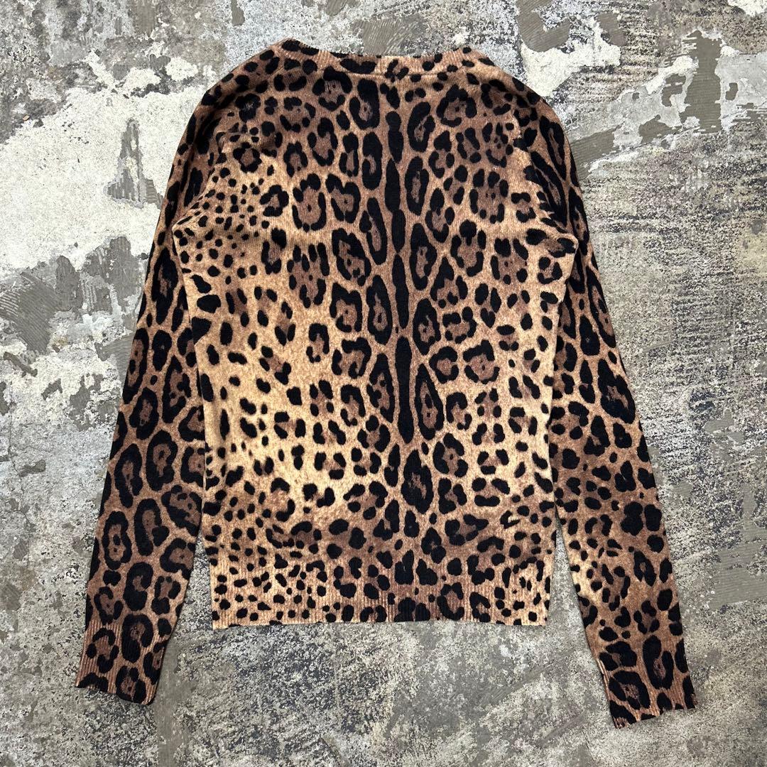 00s Dolce & Gabbana レオパード カシミア Vネックニット