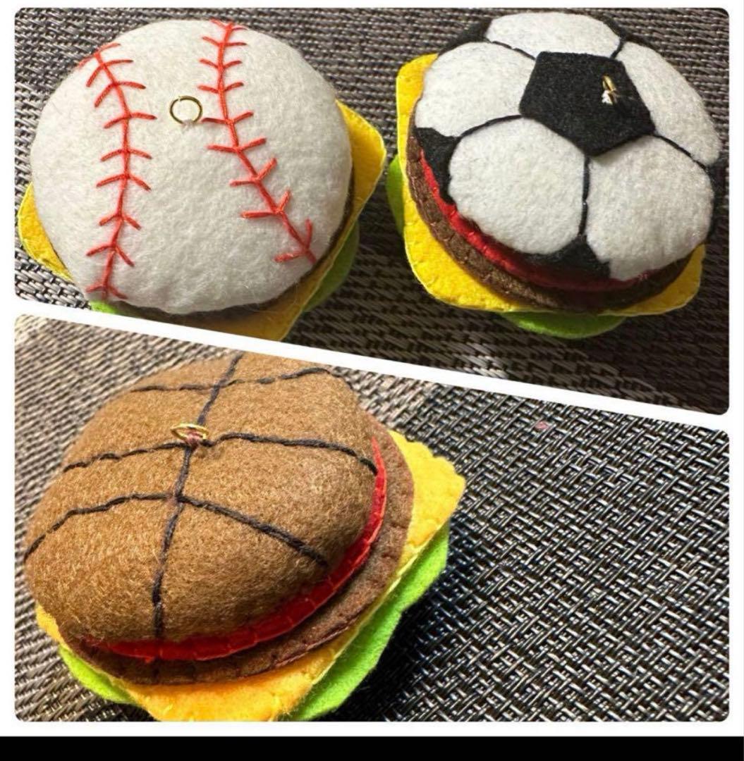 8日着／【ゆうくん】47個／部活お守り／ハンバーガーキーホルダー