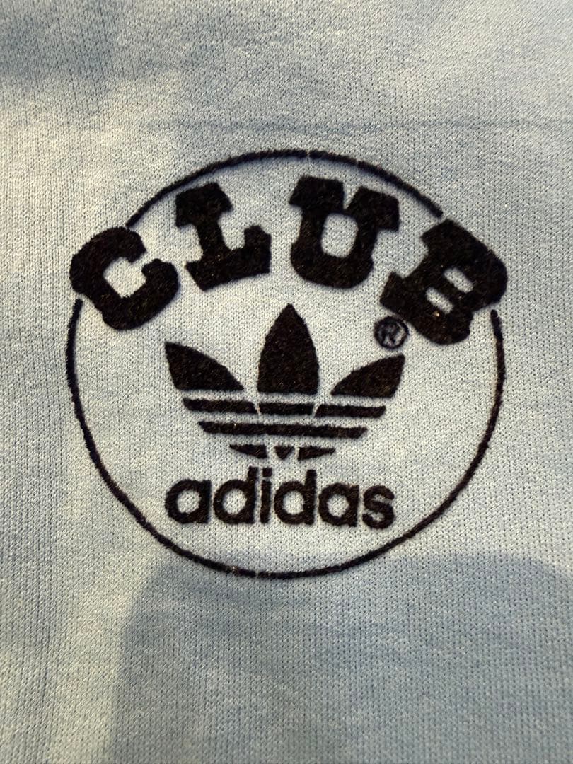 80年代クラブアディダス VENTEX社製水色ヴィンテージ ジップアップパーカー