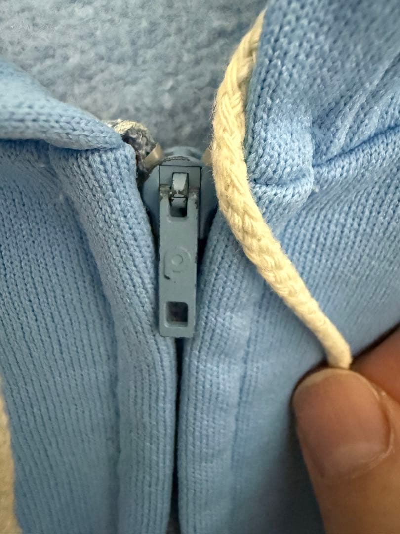 80年代クラブアディダス VENTEX社製水色ヴィンテージ ジップアップパーカー