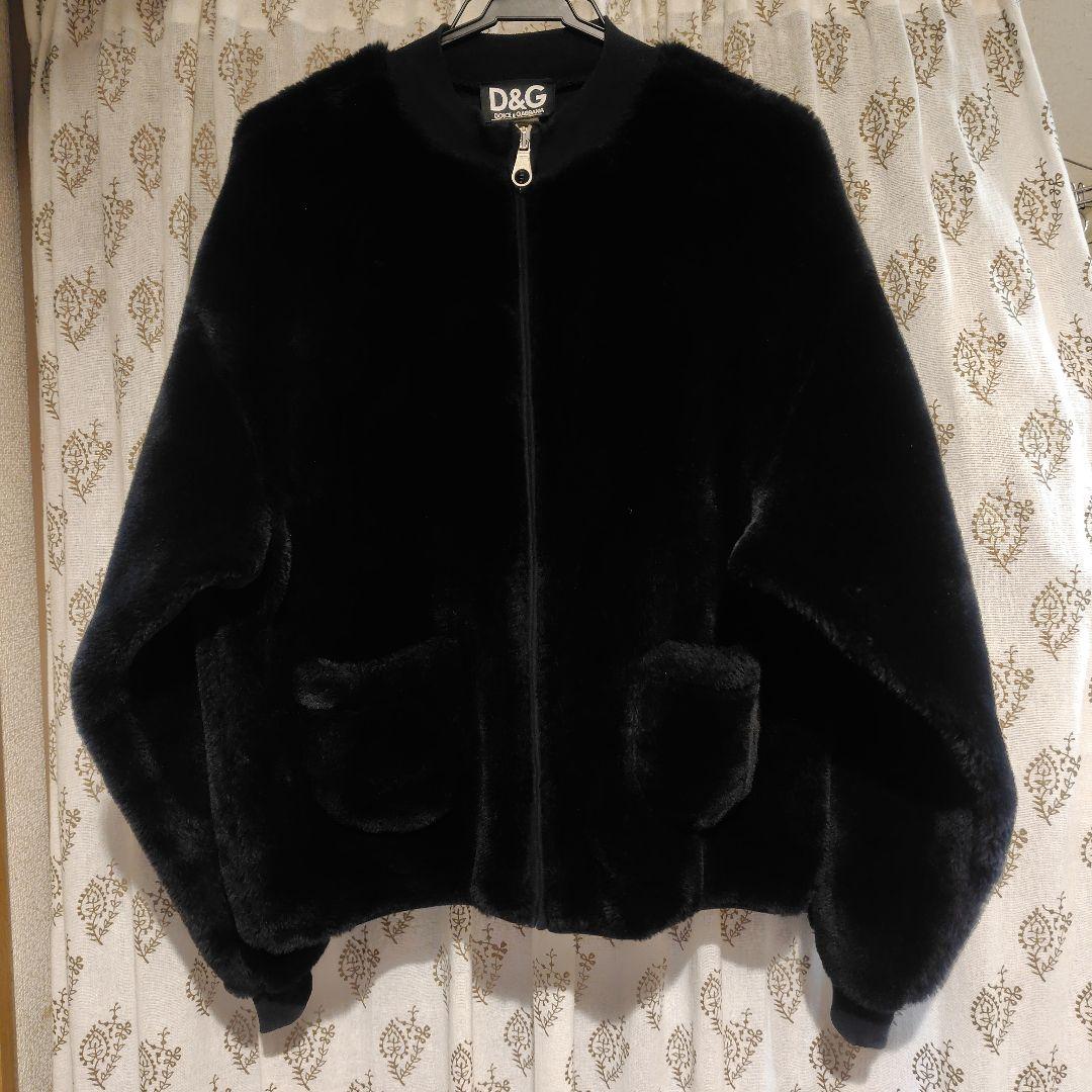 ヴィンテージD&G ブラック モコモコ　ブルゾン