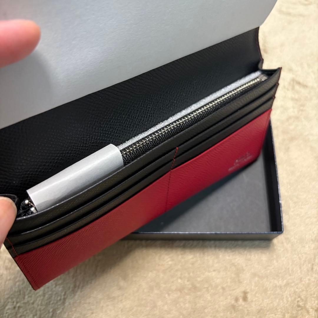 【新品】POLO RALPH LAUREN コントラストレザー長財布 ブラック