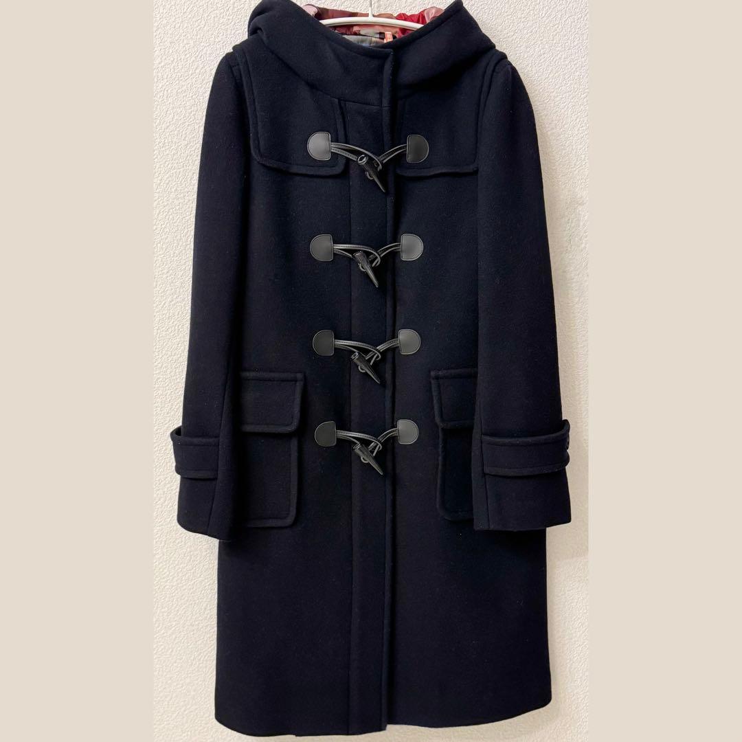 ブルーレーベルクレストブリッジ ダッフルコート ネイビー 裏地チェック 38