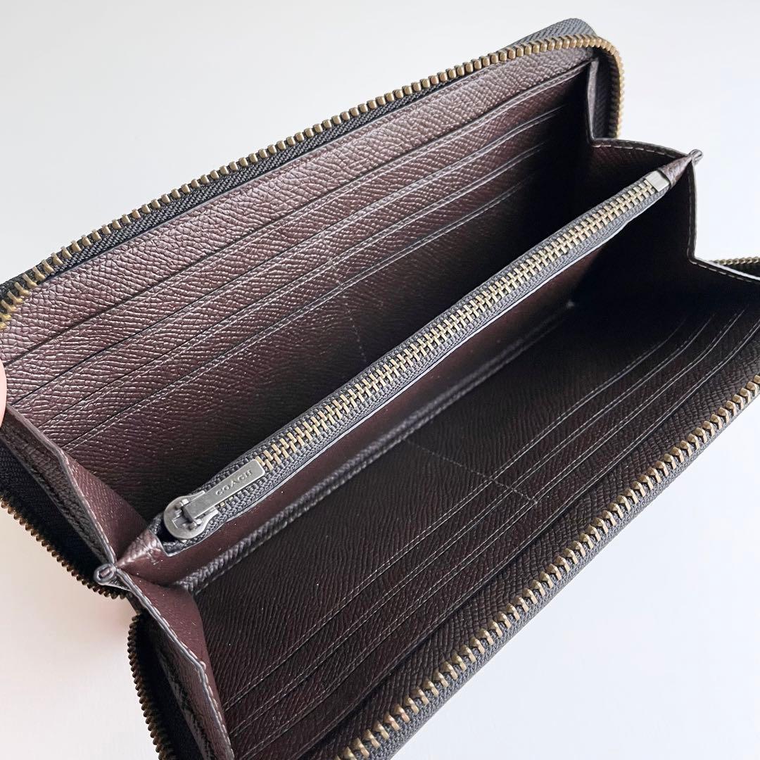 コーチ COACH 長財布 メンズ シグネチャー 型押し レザー ブラウン 新品