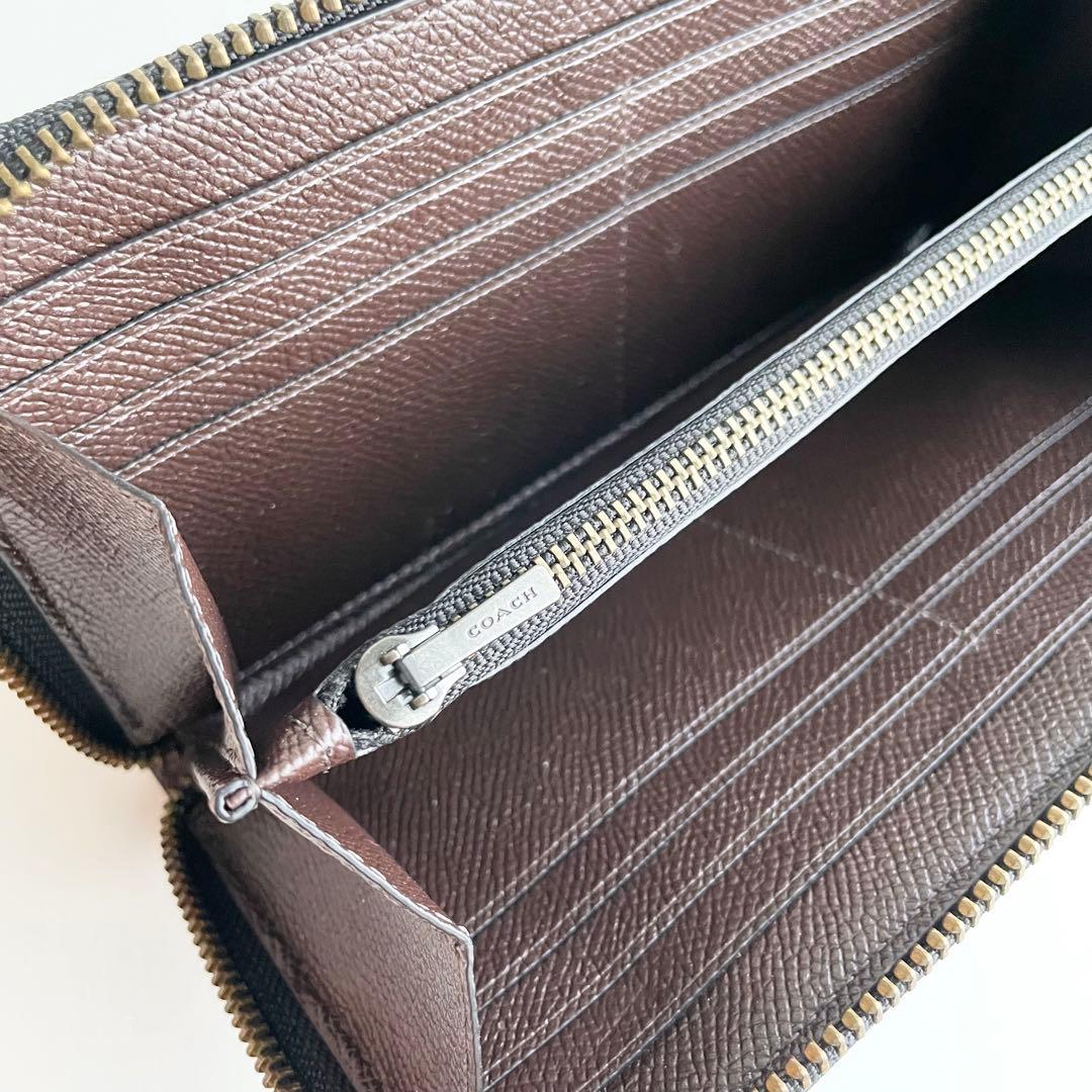 コーチ COACH 長財布 メンズ シグネチャー 型押し レザー ブラウン 新品