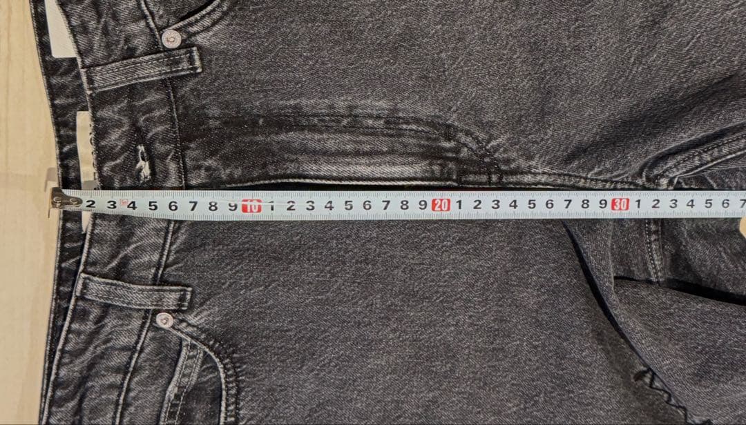 OUR REGACY　ダメージ加工 ダークグレー ワイドレッグデニム