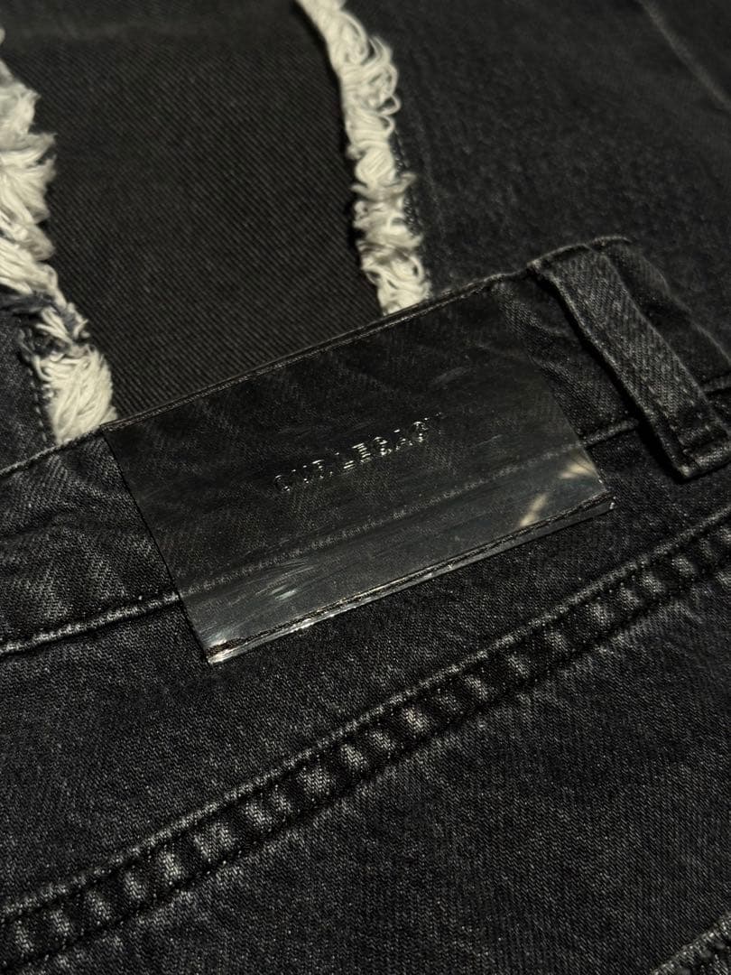 OUR REGACY　ダメージ加工 ダークグレー ワイドレッグデニム