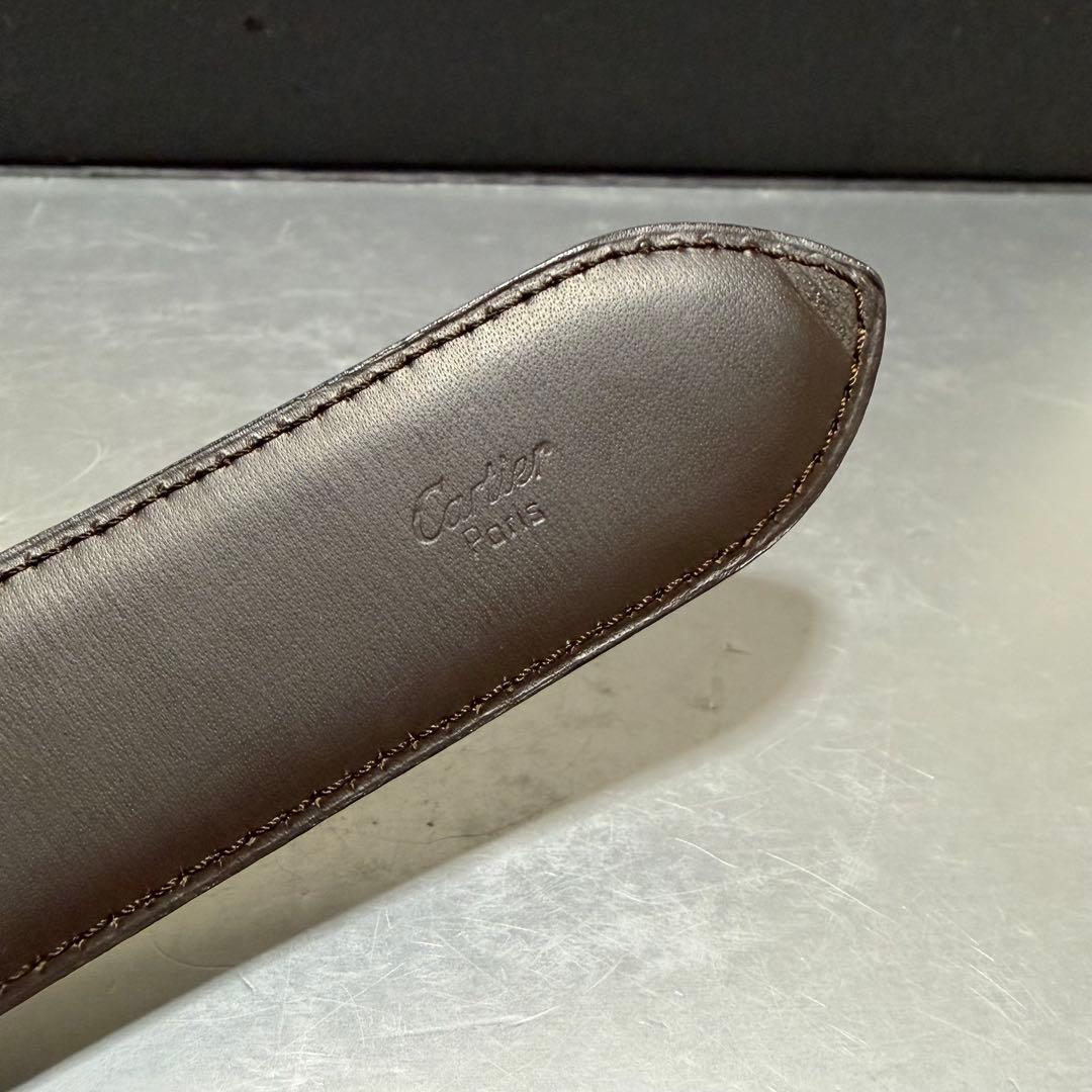 極美品　カルティエ　タンク アルディロン　シルバー　レザー　ブラック