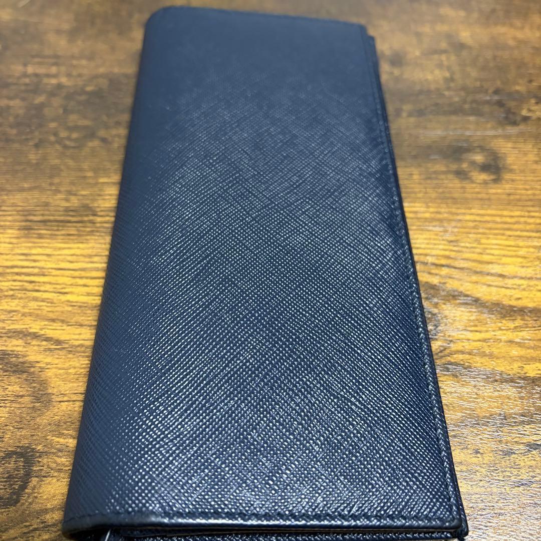 pino様【箱付】PRADA 長財布 ネイビー サフィアーノレザー