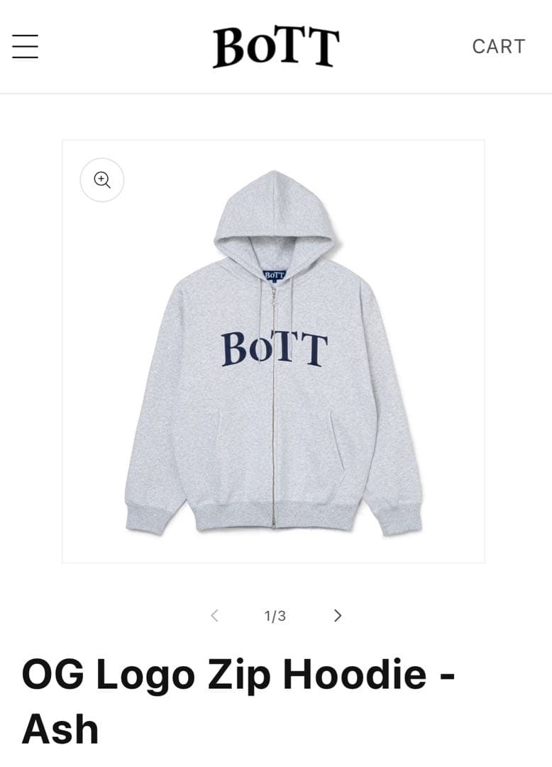 トップス BoTT OG Logo Zip Hoodie - Ash (Medium)