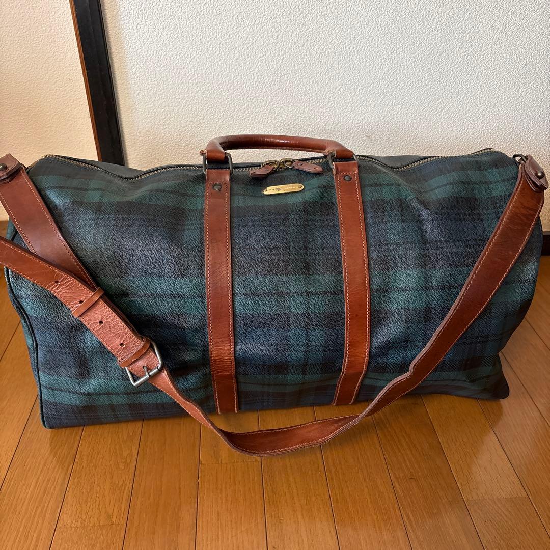 POLO RALPH LAUREN ボストンバッグ チェック柄 レザー