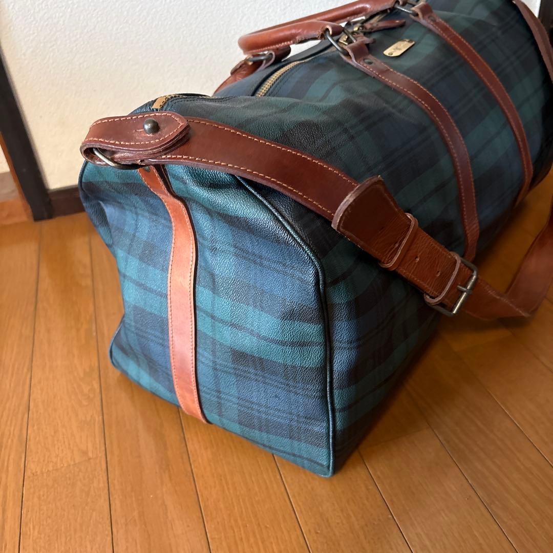 POLO RALPH LAUREN ボストンバッグ チェック柄 レザー