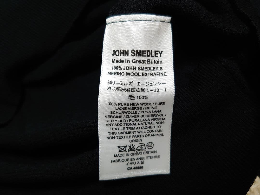 もつなべ　新品 JOHN SMEDLEY ブラック Vネック セーター S