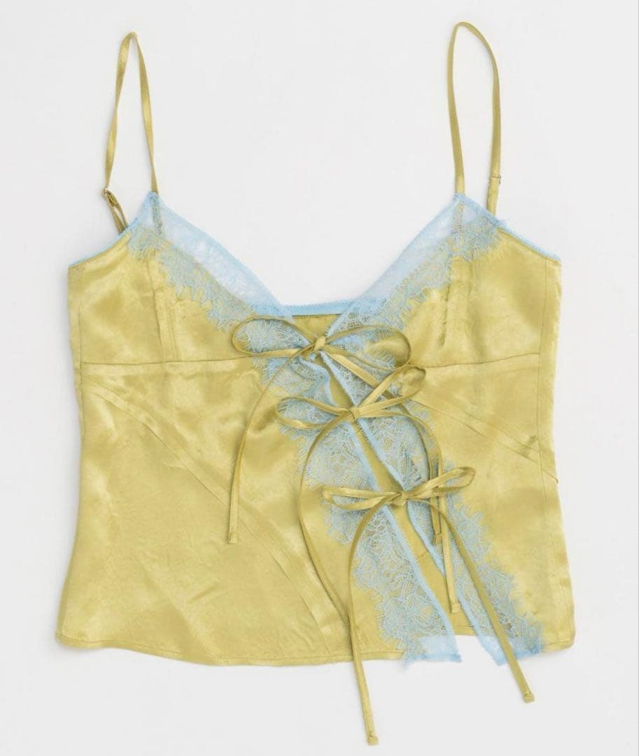 メゾンスペシャル Lace Docking Satin Camisole