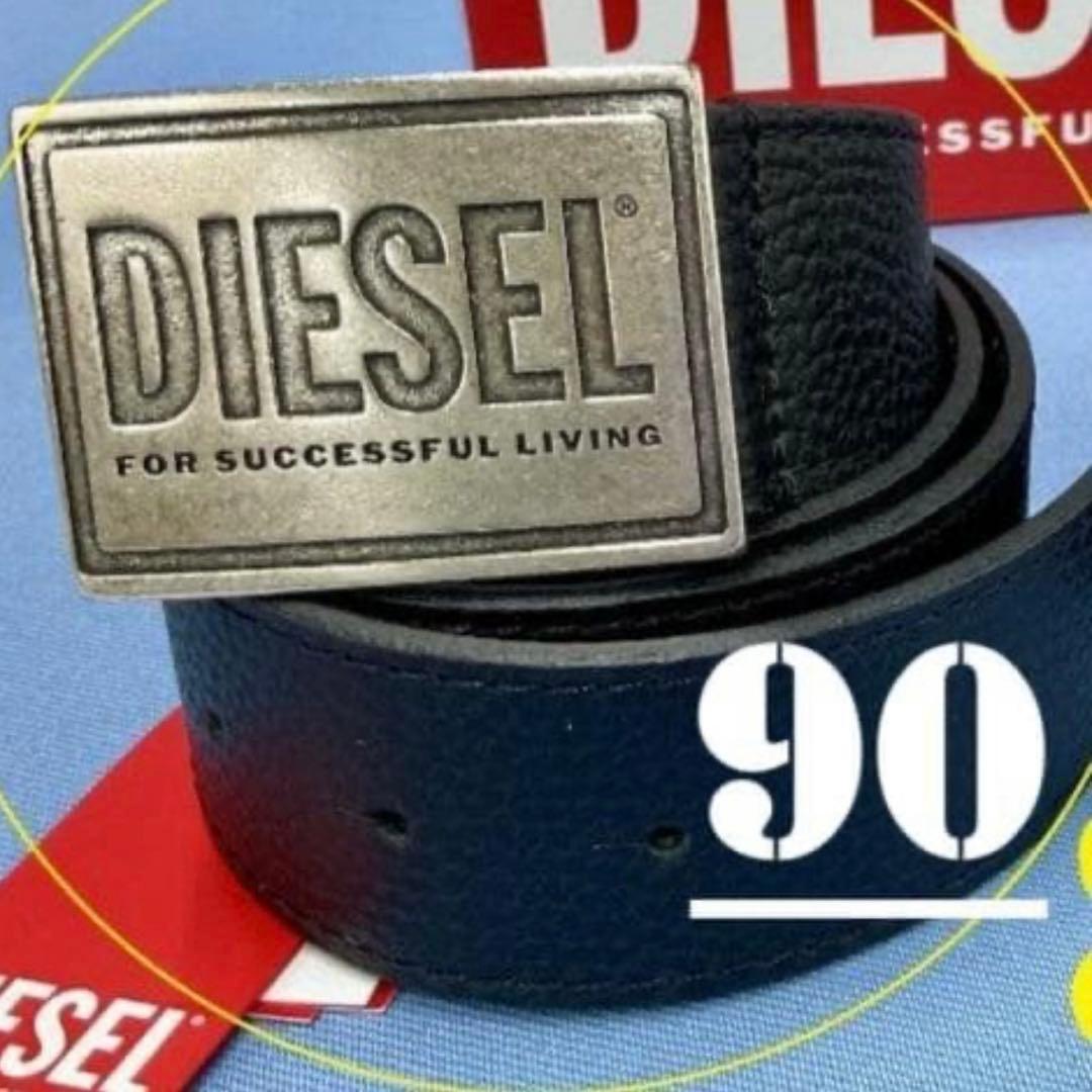 新品　DIESEL　BELT　B-GRAIN Ⅱ　X08893　90　BLACK