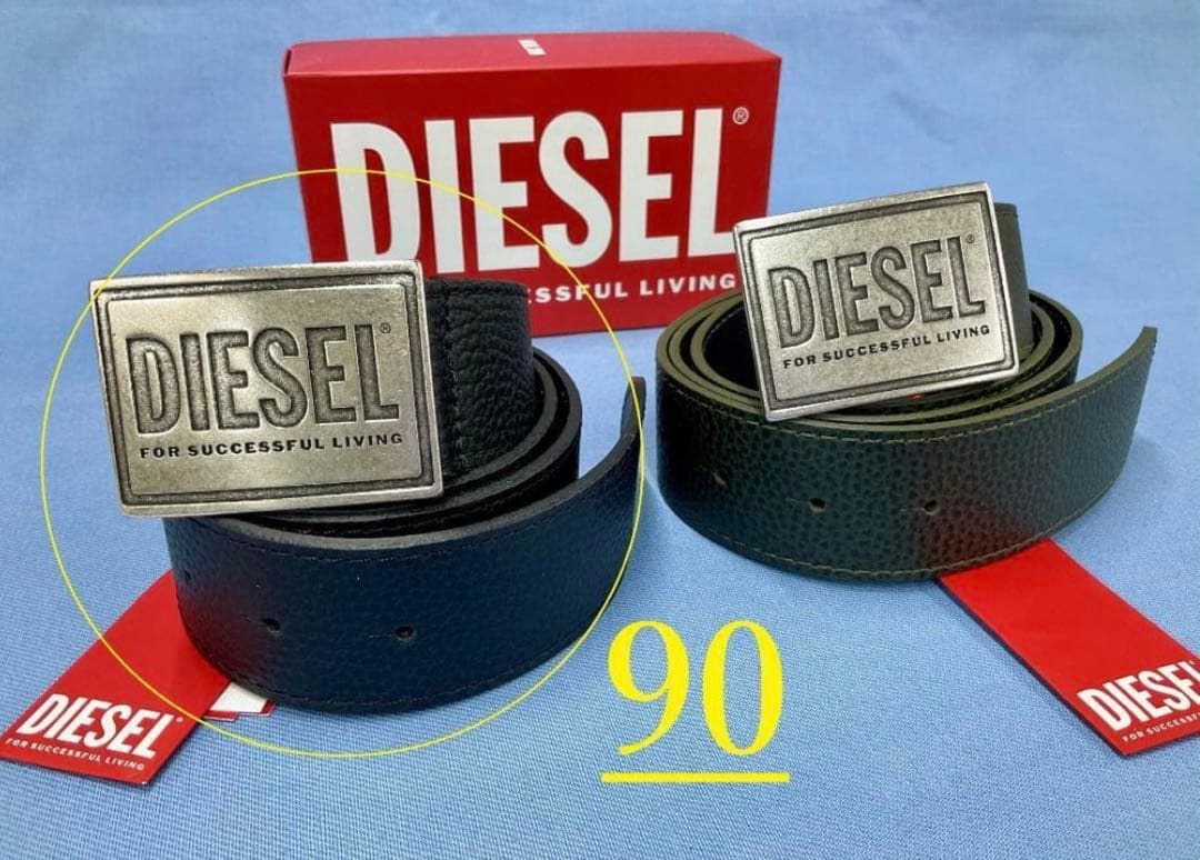 新品　DIESEL　BELT　B-GRAIN Ⅱ　X08893　90　BLACK