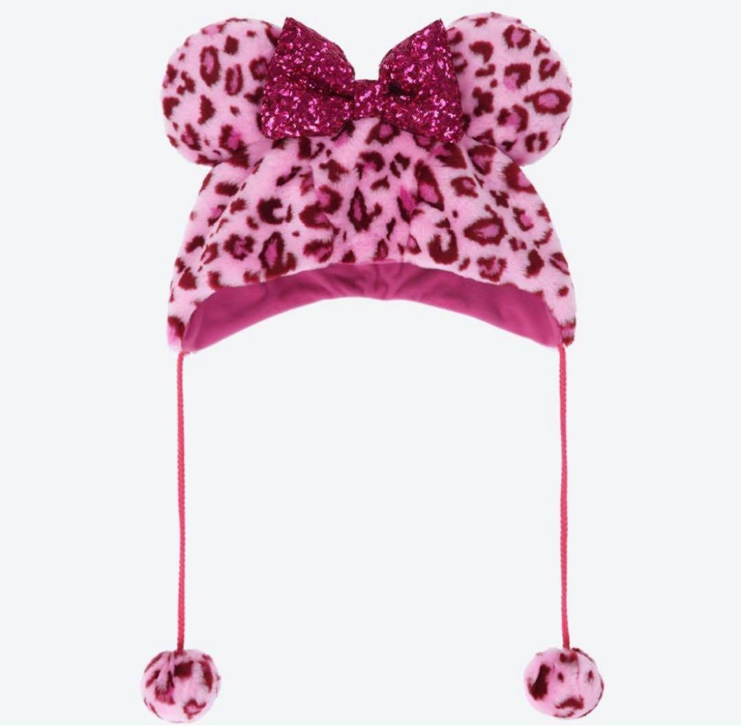 ヒョウ柄ファンキャップ　ピンク