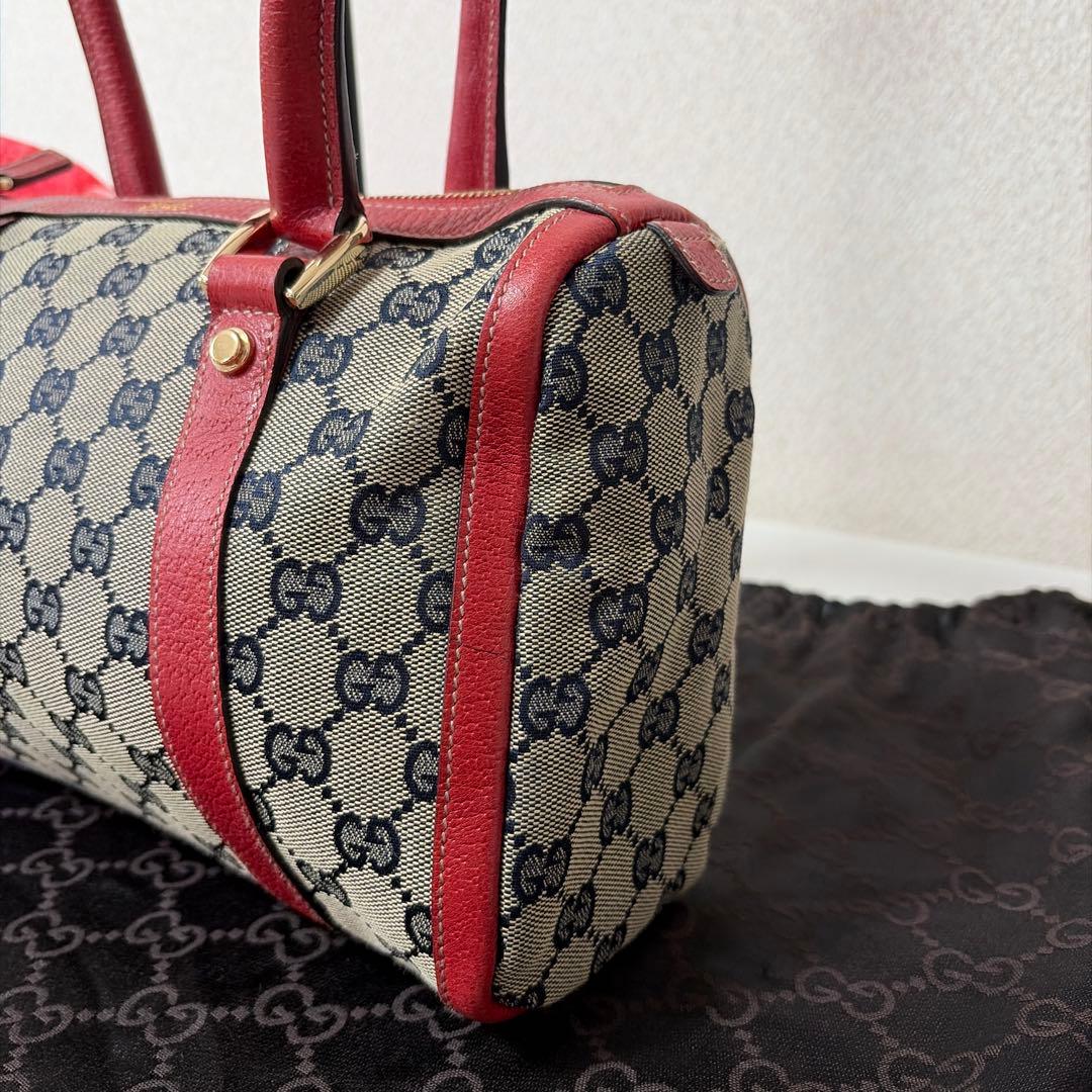 美品 GUCCI グッチ アビー ミニボストンバッグ キャンパス×レザー バッグ