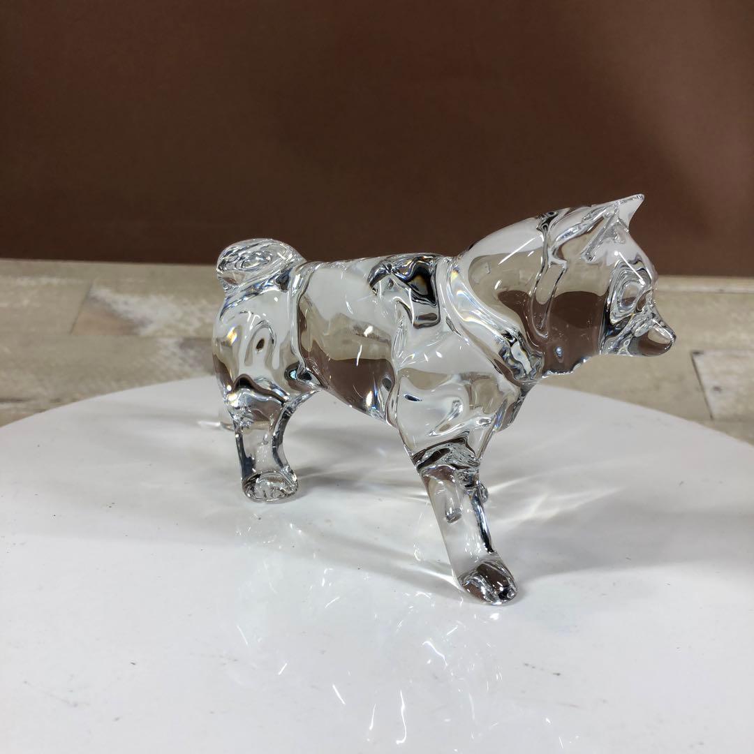 ✨バカラ　クリスタルガラス 犬のオブジェ 秋田犬　刻印あり　未使用