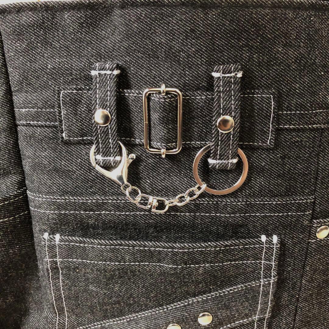 けぃ　トートバッグ　ブラック　ショルダーベルト付き