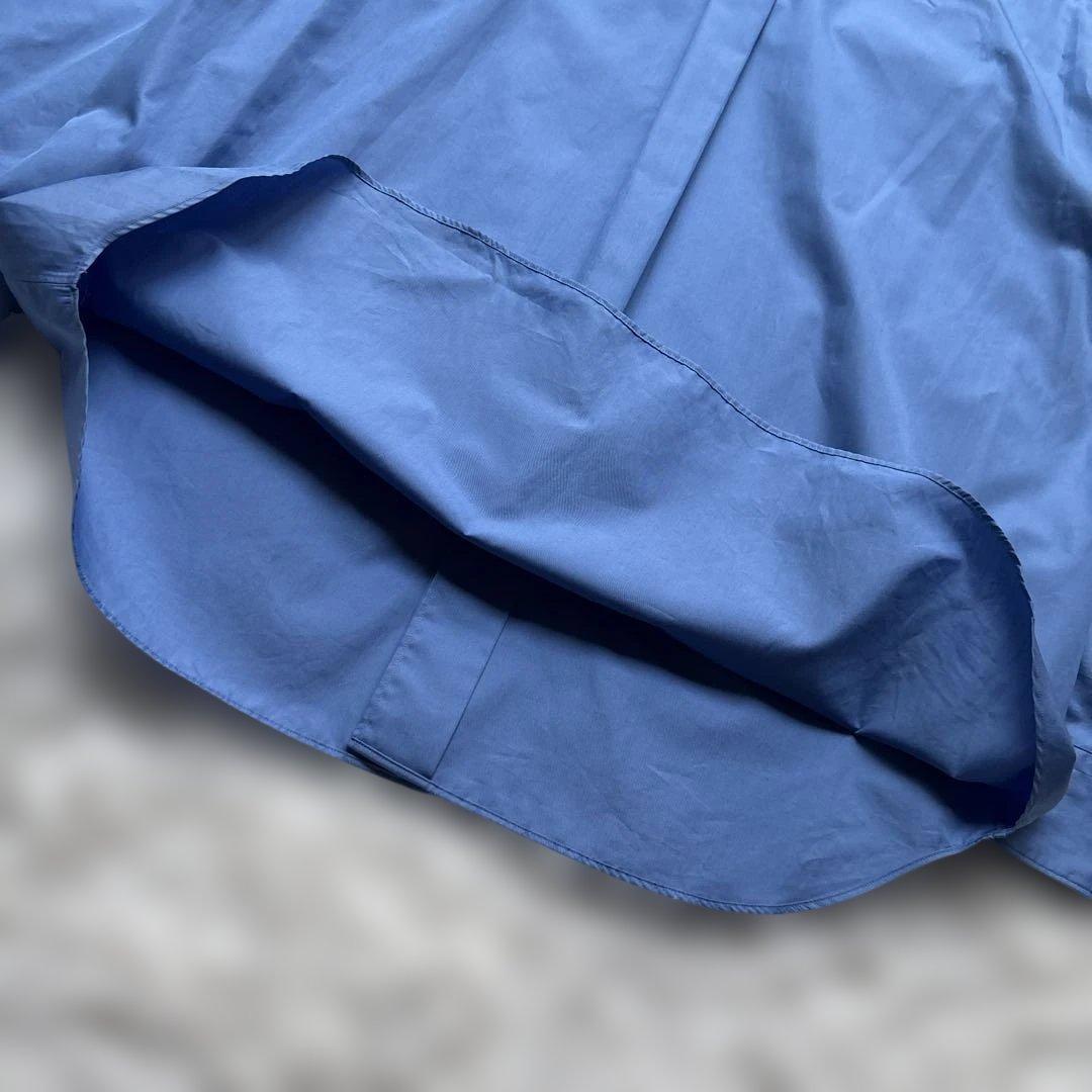 新作未使用級✨ LOEFE コットン ブロード バンドカラーシャツ コバルト 1