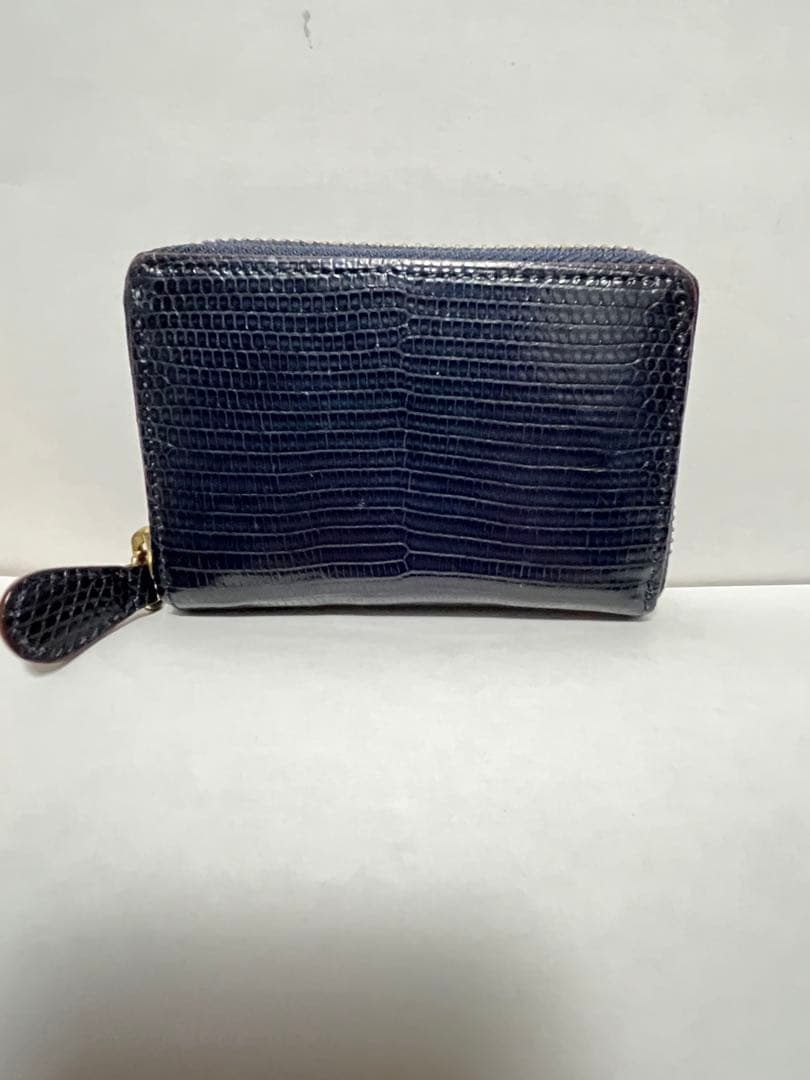 【美品】GANZO ガンゾ　リザード　トカゲ革　小銭入れ　ネイビー