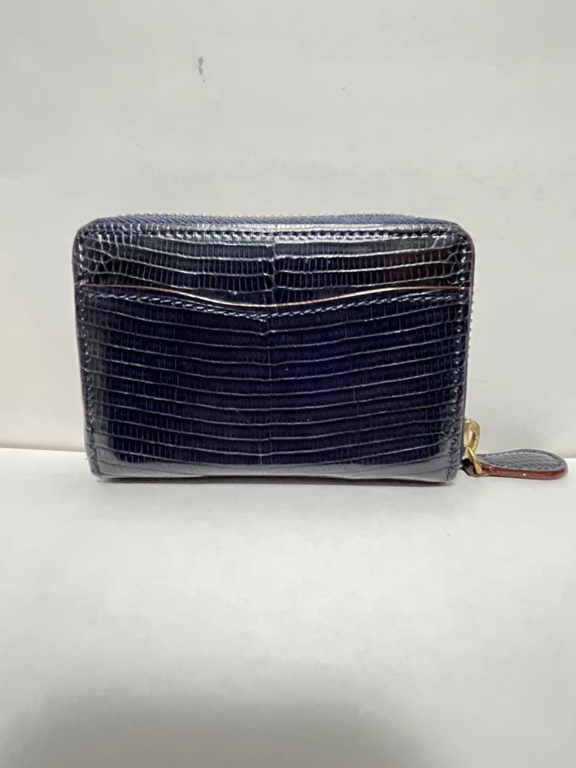 【美品】GANZO ガンゾ　リザード　トカゲ革　小銭入れ　ネイビー
