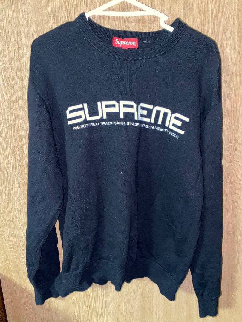 Supreme ブラック ロゴ トレーナー