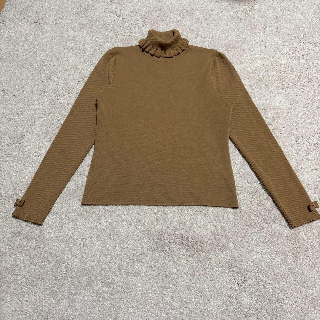 エムズグレイシー　フリル襟　タートルネックニット　サイズ40