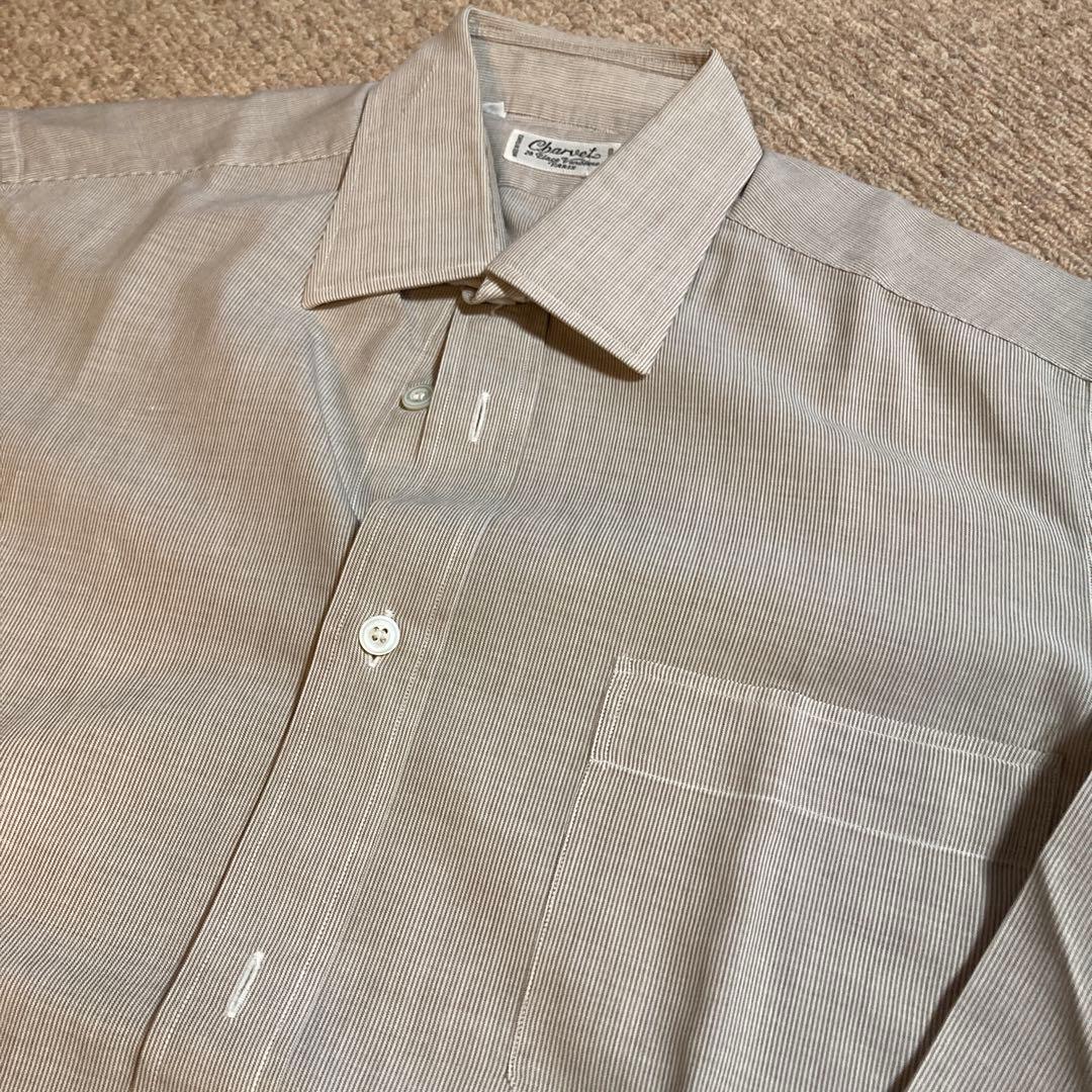Charvet シャルべ　ストライプ 長袖シャツ　クリーニング済　フランス製