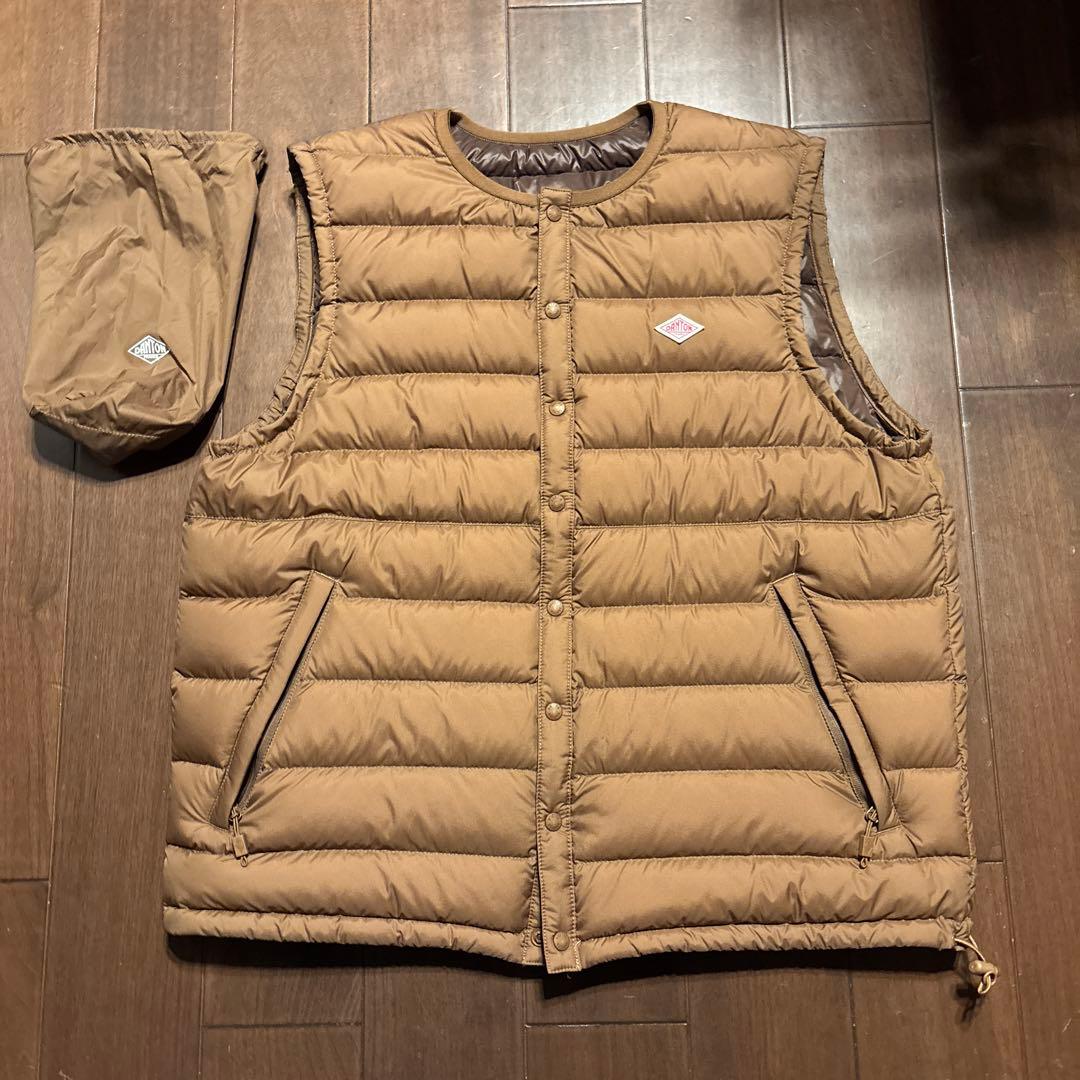 DANTON ブラウン ダウンベスト M 収納袋付き